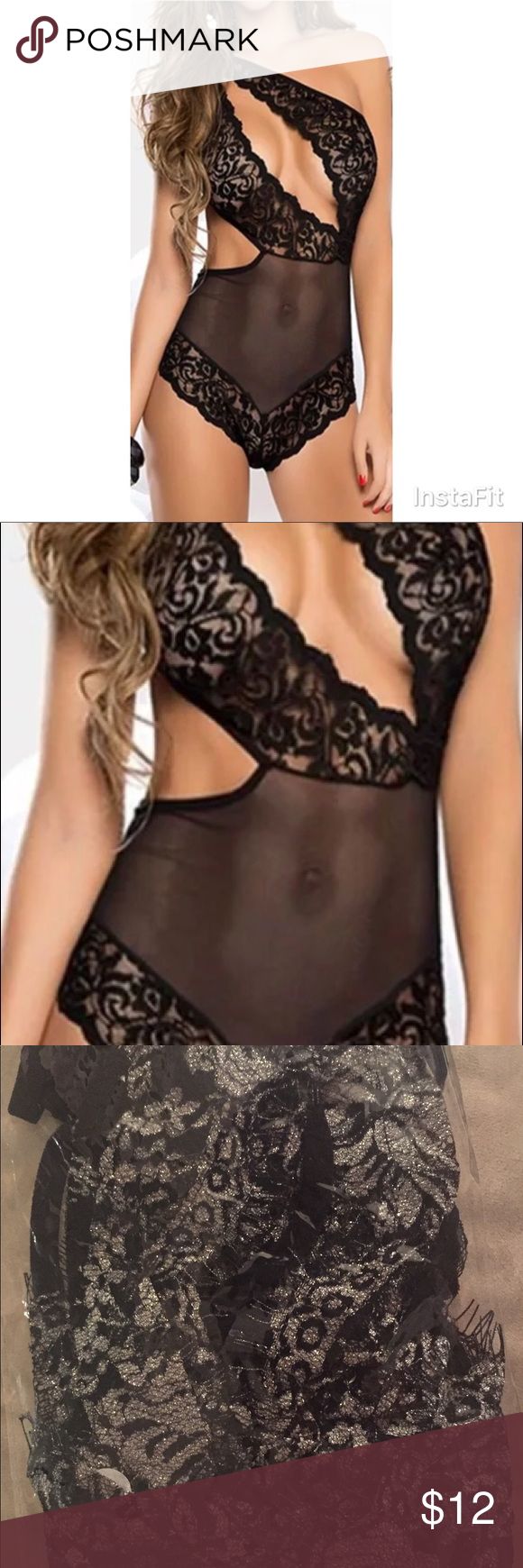 Sexy Peek a Boo Lace & Mesh Teddy Bodysuit New in Packaging, One Size Fits Most Intimates & Sleepwear Chemises & Slips