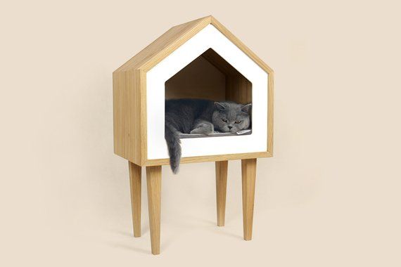 Premium Cat House Cat House Oak Wood Cat House Cat Tree Etsy Cat Houses Indoor Wood Cat Pet Furniture