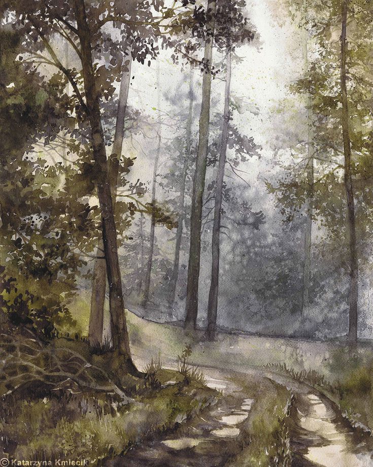 atmospheric watercolor painting of