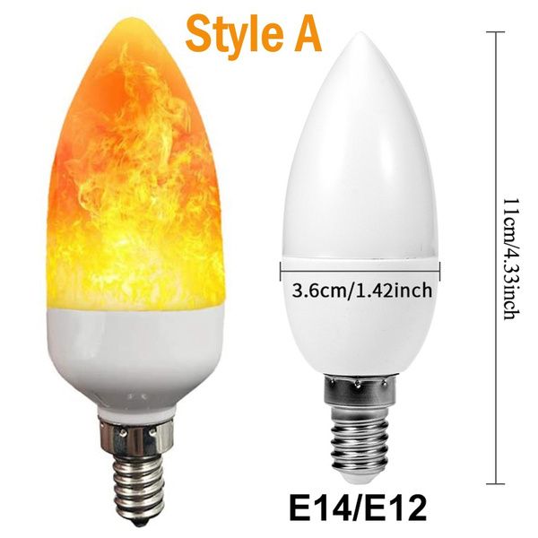 E12 E14 Led Flame Flickering Bulb Fire Emulation Light Candle Lamp 3 Modes Lighting Creative Vintage Chandelier Atmosphere For Home Part Lights E12 E14 Led Flame Flickering Bulb, Flickering Chandelier Bulbs Led