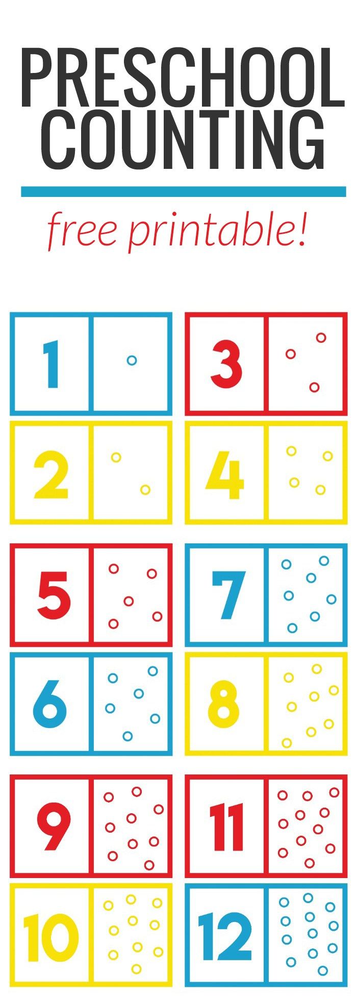 preschool math counting game free printable actividades graficas