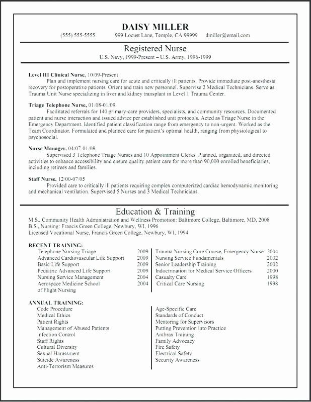 resume for nursing graduate school admission