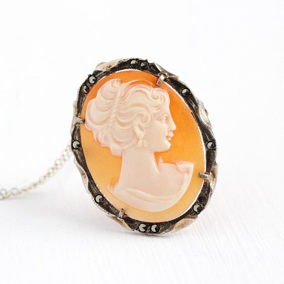 V G S Eternity Fashions Fashion Jewelry ~Brown Crystals Oval Cameo Pendant Necklace Silvertone V G S Eternity Fashions Fashion Jewelry ~Brown Crystals Oval Cameo Pendant Necklace Silvertone