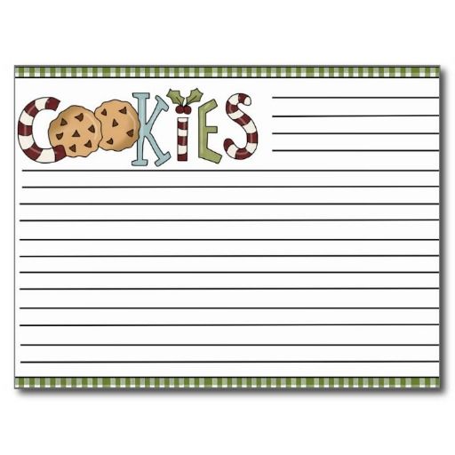 printable christmas recipe cards