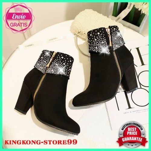 Zapatos Botas Botines de Mujer Tacon Cuadrado Ancho Nueva Colección 2019