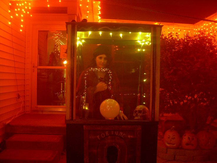 fortune teller boothwhere we passed candy out to the kids halloween night