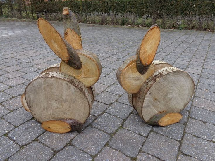 hasen basteln mit baumscheiben deko ostern garten #Easter #decor hasen basteln mit baumscheiben deko ostern garten #Easter #decor
