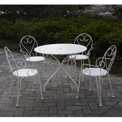 Salon De Jardin Metal Blanc Romance 1 Table Ronde 4