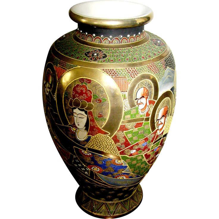 Satsuma Hand Painted Vase I E Handled Satsuma Hand Painted Vase I E Handled