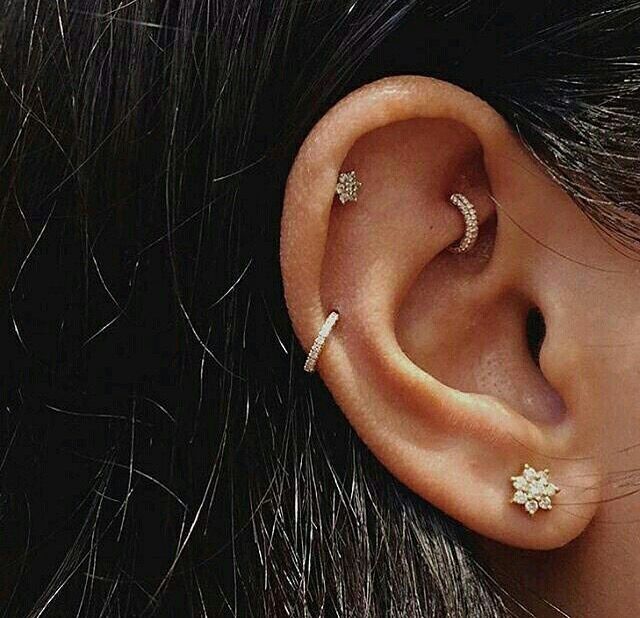 489 Best Ear Party Images On Pinterest Earrings Piercing Ideas Rook Auricle Helix Lobe Gold Diamond Jewelry Aditi000 More