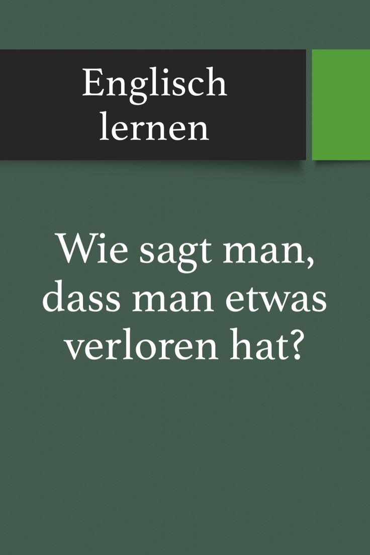 Verloren Auf Englisch Verloren Auf Englisch