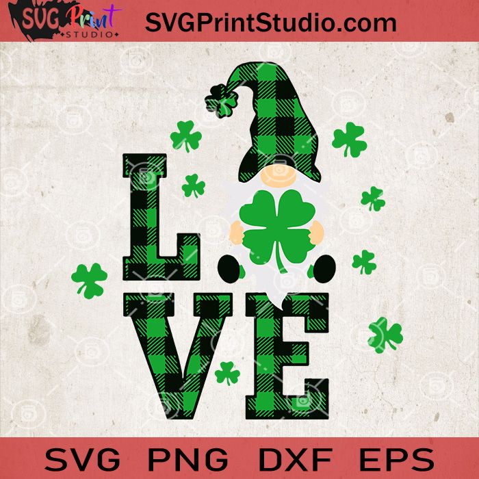 St Patricks Day Gnomes Love Svg, Gnomes Svg, Gnome Irish Day Svg - SVG