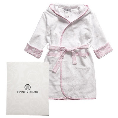 Versace bathrobe dressing gowns nightwear bedding wear pink white