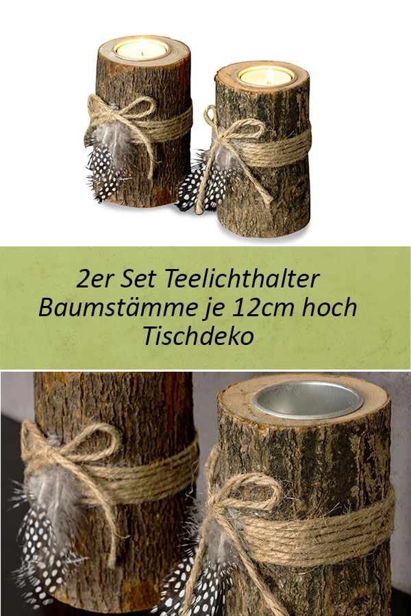 Wundersch/öne Baum Glas Holz Kerze Teelichthalter