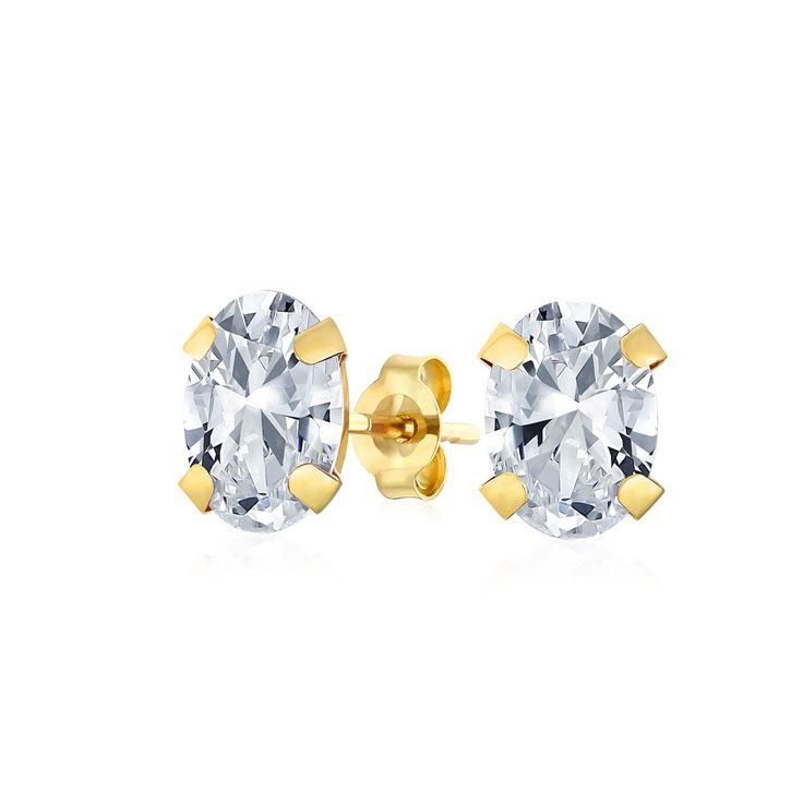 14k Diamond & White Topaz Birthstone Earrings in 14k Yellow Gold 14k Diamond & White Topaz Birthstone Earrings in 14k Yellow Gold
