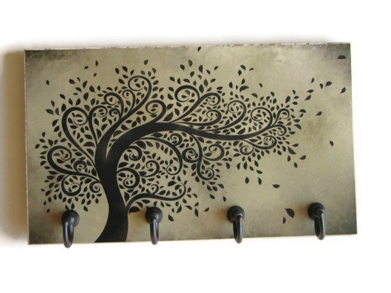 Whimsical Tree Art Key Hook Sage Green Decor Rack Wind Ing Whimsical Tree Art Key Hook Sage Green Decor Rack Wind Ing Home Organizer Wall Holder Decorative Tile 27 00