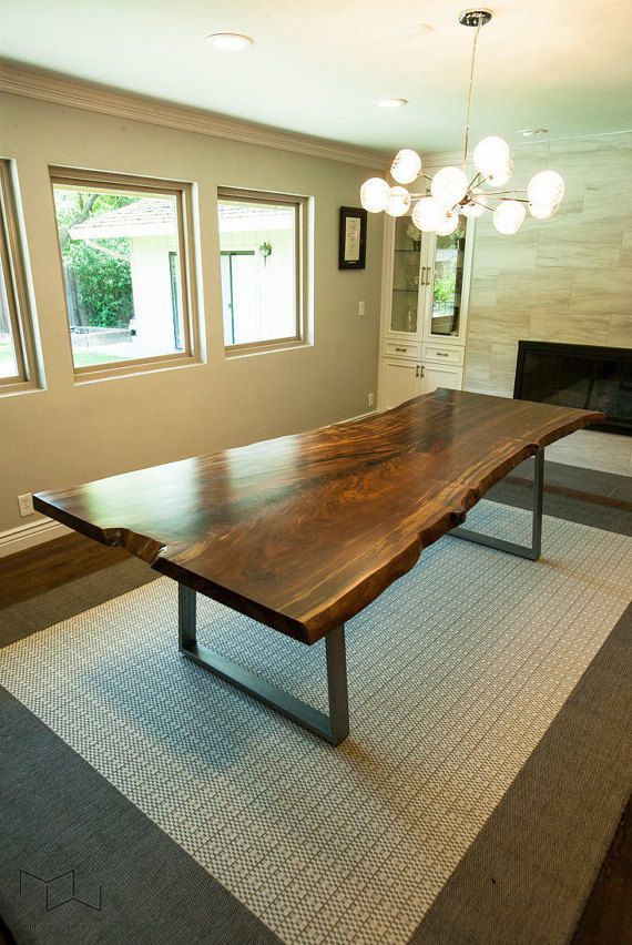 Best 25 Live Edge Table Ideas On Natural Wood Live Edge Walnut Dining Table Steel Tzoid Legs By Mezworks