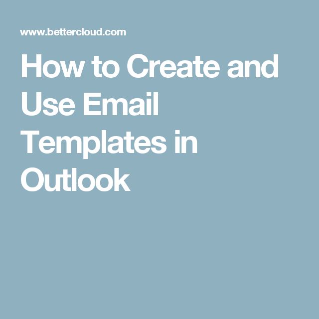 how to create an outlook email template