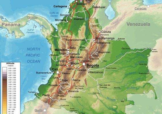 Physical Map Of Colombia Colombia Map Colombia Geography 6eae7e4ac6062e97bb2940431cf7d8c4 Map Of Colombia Columbia