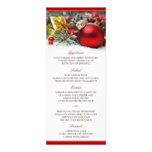 christmas menu card template