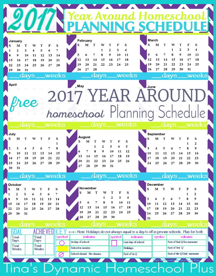 Free 2017 Year Round Homeschool Planning Form Homeschool