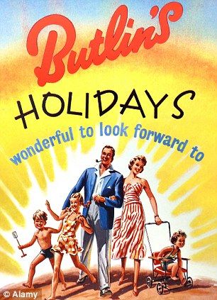 a 1950s butlins holidays advertisement when workers only received holiday advertisements posters