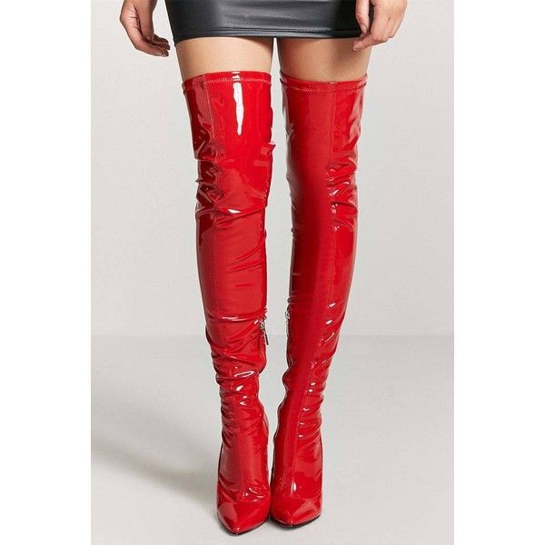 Épinglé sur high heel boots Thigh High Boots Red Pointed Toe Patent