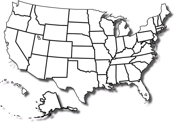 Blank US Map-did save as printable document | Us map printable, United