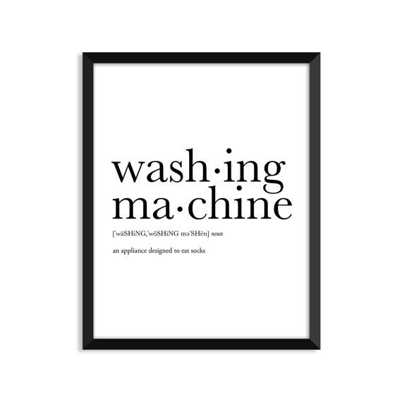 Waschmaschine-Definition Wörterbuch Kunstdruck, College Wohnheim Dekor, Wörterbuch Kunst, Wohnkultur, minimalistisch, lustige Definition, Wäsche