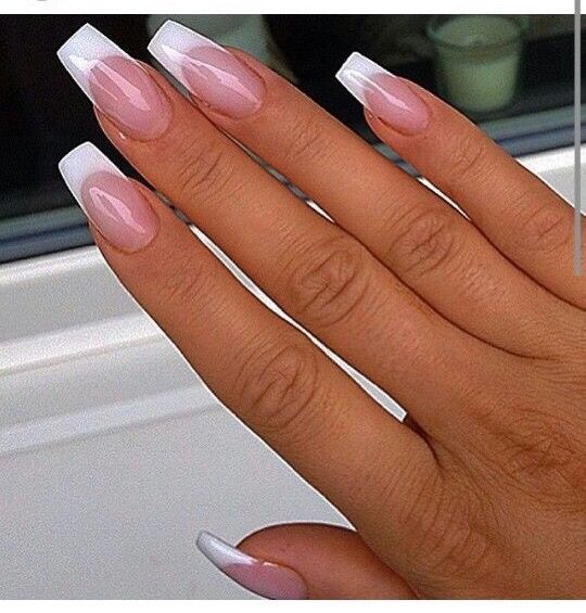 Best 25+ French Nail Designs Ideas On Pinterest French Nails french with high smile line and coffin shape - Best 25+ French Nail Designs Ideas On Pinterest French Nails