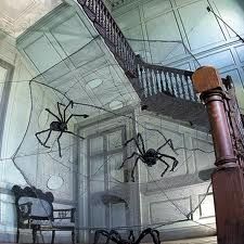 easy and cheap halloween decorating home made giant spiders