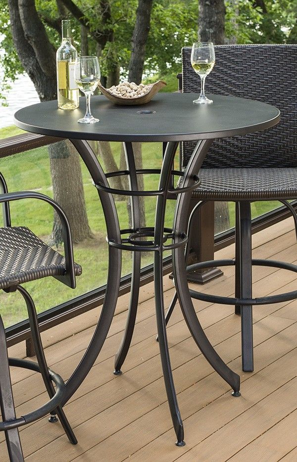 Empire Collection Round Pub Table Bistro Set Small Outdoor Bar Round Pub Table Bistro, Patio Height Table And Chairs