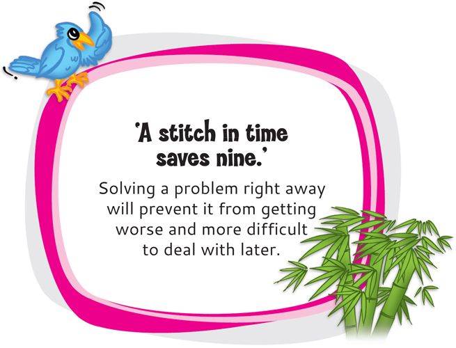 Stitch in time saves nine essay