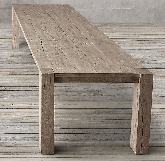 Reclaimed Russian Oak Parsons Rectangular Dining Table Outdoor