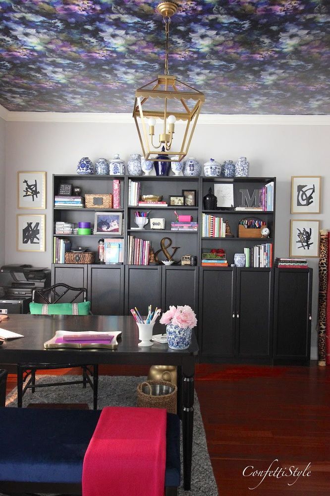 Peel Stick Wallpaper On The Ceiling Eclectic Twist Wallpaper Ceiling Ceiling Murals Peel And Stick Wallpaper
