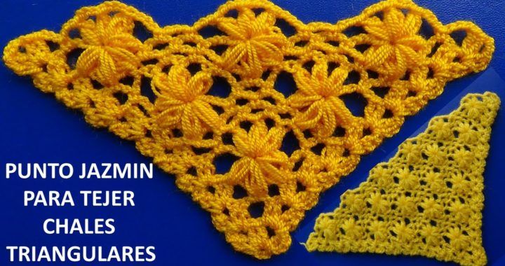 Chal Triangular Tejido A Crochet Paso A Paso En Punto Jazmín Shawl Crocheting Crochet Eu Lenços De Crochê Pontos De Crochê Blusas Lindas Croche