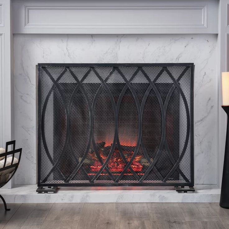 Edwin Iron Fireplace Screen Firescreen Edwin Iron Fireplace Screen, What Size Mesh For Fireplace Screen