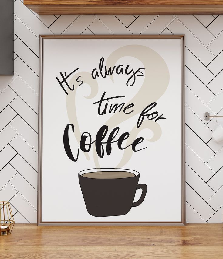 Coffee Quote Print Coffee quote wall art coffee bar decor | Etsy