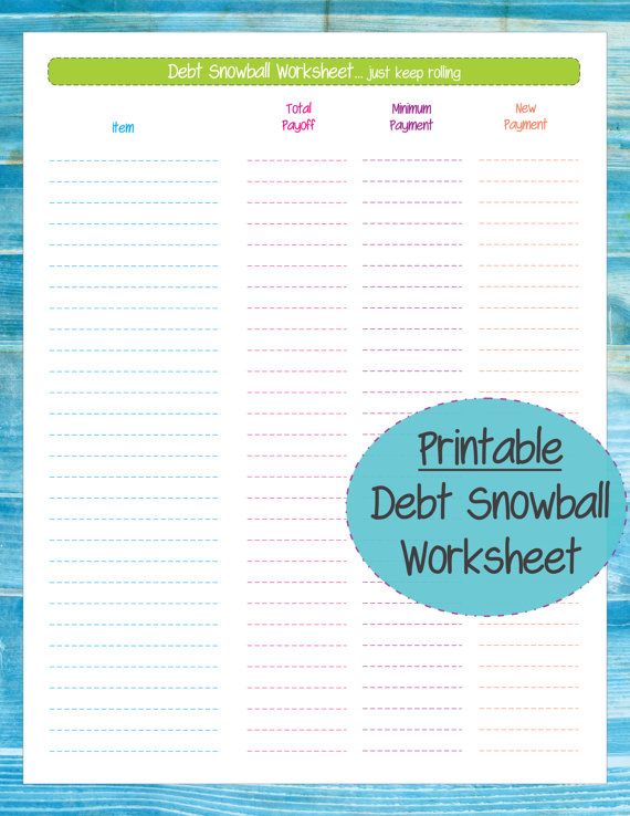 debt snowball worksheet