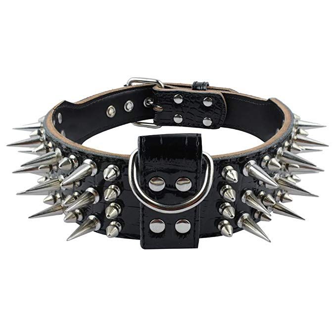 Goth Collar 2 Inch Spiked Collar Faux Leather Spiked Punk