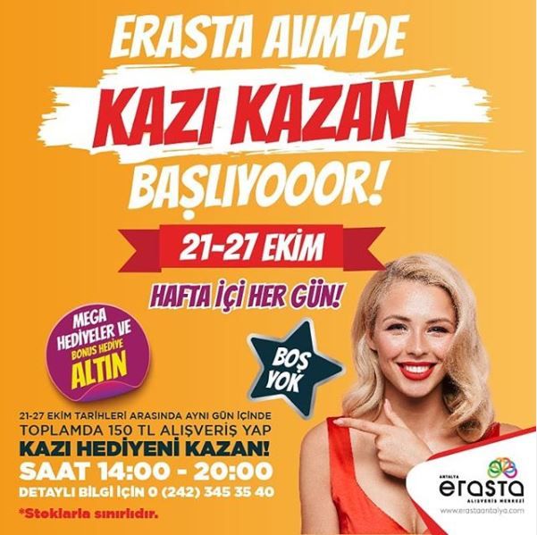 Erasta Antalya Avm De Kazi Kazan Basliyor Antalya Kazan 27 Ekim