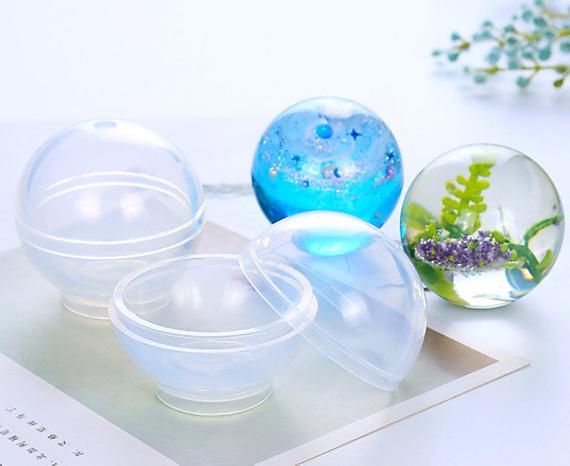 Silicone Round Ball Sphere Mold Clear Jewelry Mould DIY Resin Casting Crafts