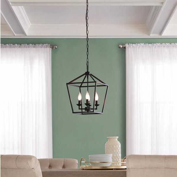 Home Decorators Collection Weyburn 4 Light Bronze Caged Farmhouse Chandelier For Kitchen - Home Decorators Collection Pendant Light Home Decorators Collection Weyburn 4 Light Bronze Caged Farmhouse Chandelier For Kitchen - Home Decorators Collection Pendant Light