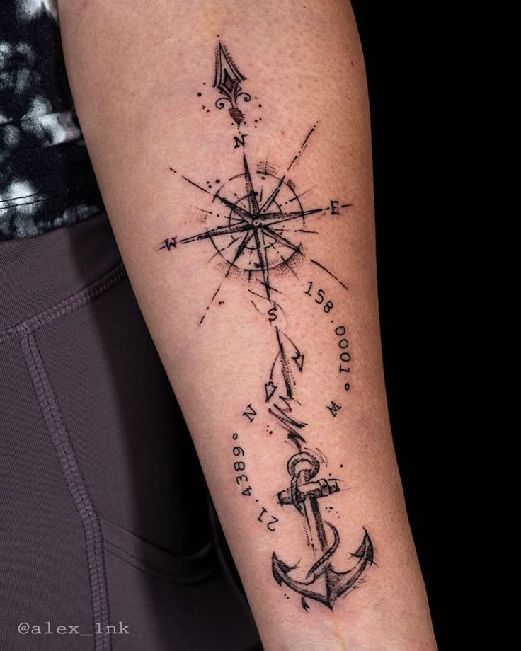 101 Amazing Coordinate Tattoo Designs You Need To See! Compass tattoo