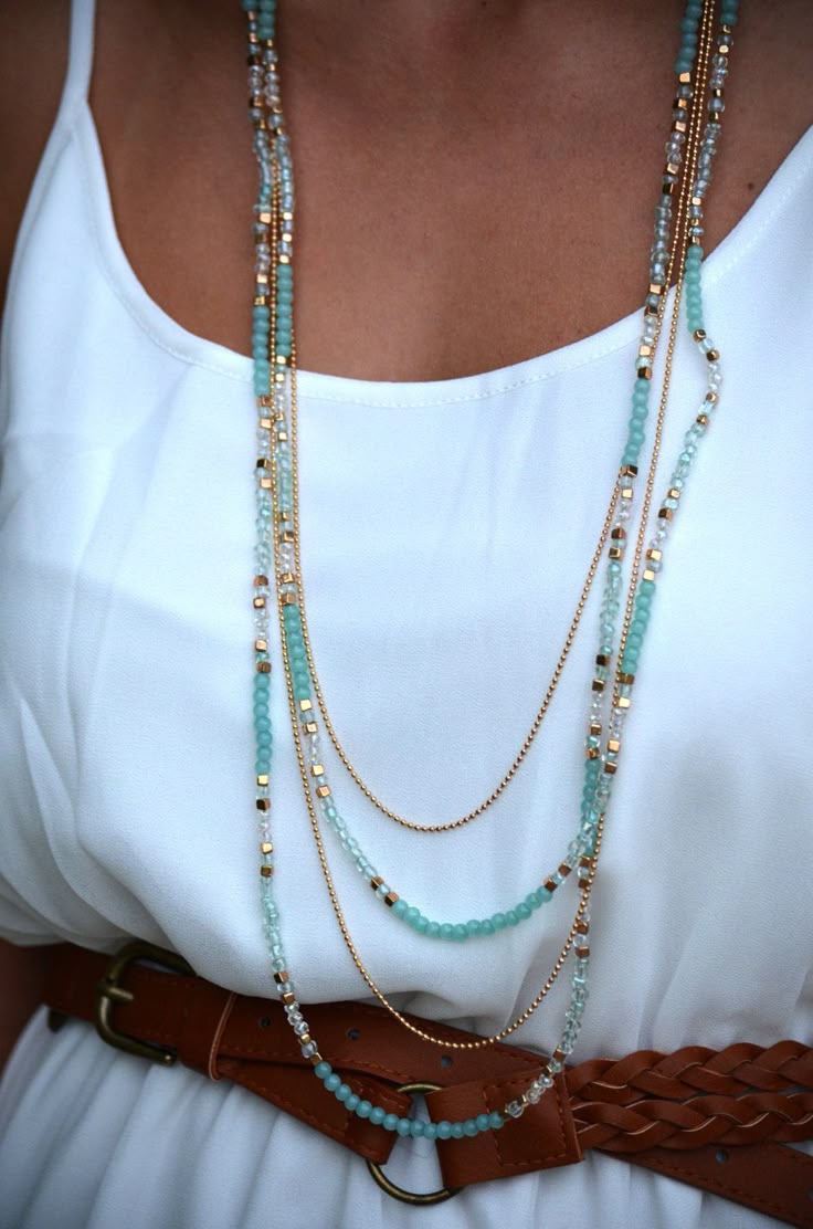 Best 25 Beaded Necklaces Ideas Only On Pinterest Necklace Long Layered Mint Lavender Gold Beaded Necklace Earring Set