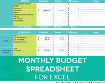 personal finance budget sheet