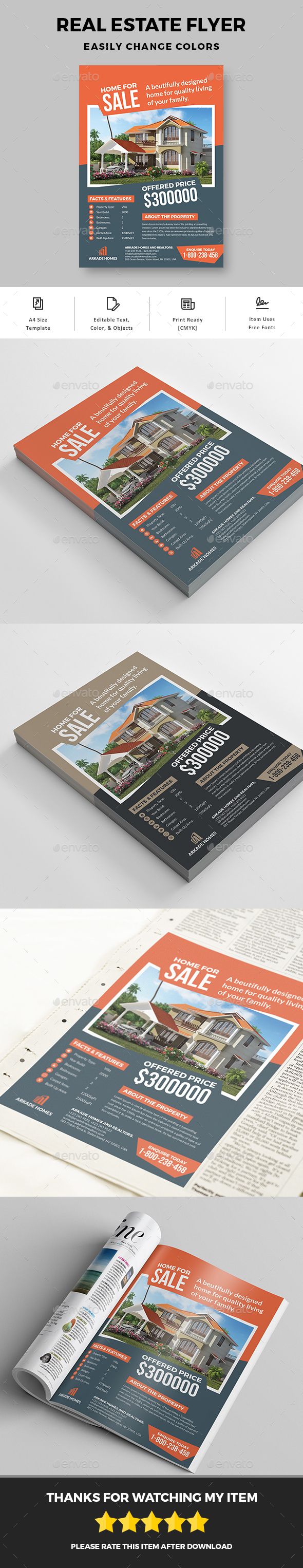 Real estate flyer by graphicsegg Simple Real Estate Flyer Template is a great tool for promoting your real estate business also useful for a realtor or a real esta