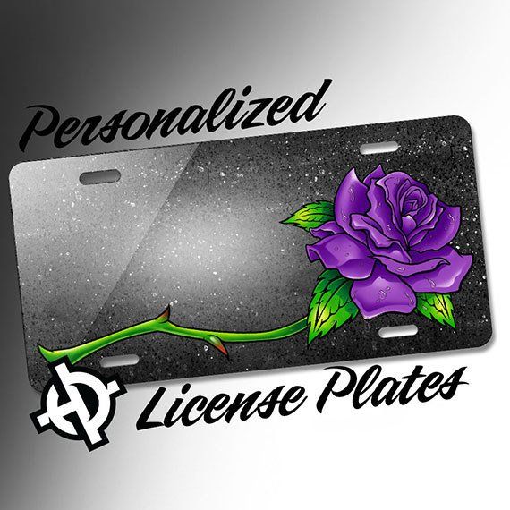 Ford Mustang Cobra Outline in Blue Black Metal License Plate Frame