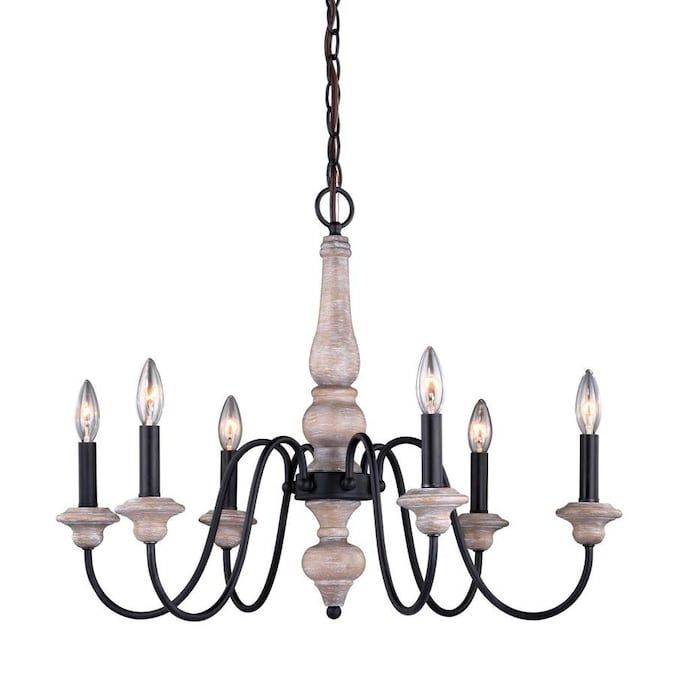 Cascadia Georgetown 6 Light Vintage Ash And Oil Burnished Bronze Farmhouse Chandelier Lowes Com Farmhouse Chandelier Candle Style Chandelier Chandelier