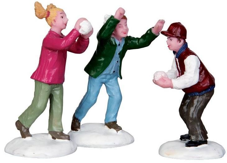 Set Of 2 Snowball Fun Lemax Set Of 2 Snowball Fun Lemax